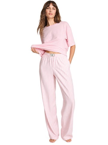 Фланелева піжама Victoria's Secret футболка + штані рожева у смужку розмір Xs  198765096373 фото
