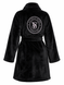 Плюшевий халат Victoria's Secret Black Logo Short Cozy Robe XS/S чорний з лого 667559805595 фото 2