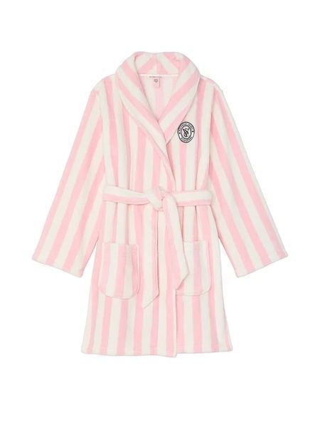 Халат Victoria's Secret Short Cozy Robe XS/S розовый в полоску 7040190955 фото