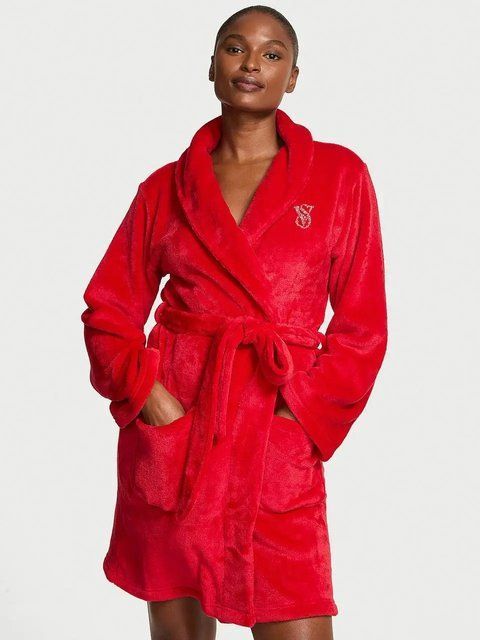 Плюшевий Халат Victoria's Secret Cozy Plush Robe, Червоний XS/S 198765771195 фото