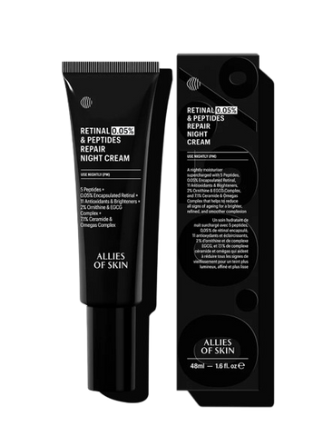 Крем нічний антивіковий з ретиналем 0.1% 20 мл Retinal & Peptides Advanced Repair Night Cream 8885014076294 фото