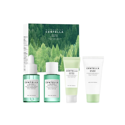 Дорожній заспокійливий набір мініатюр SKIN1004 Madagascar Centella Tea-Trica Travel Kit (20ml+30ml+30ml+30ml) 8809913834977 фото