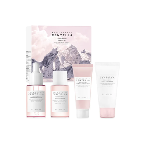 Дорожній набір для очищення та звуження пор SKIN1004 Madagascar Centella Poremizing Travel Kit (20ml+30ml+30ml+30ml) 8809913834960 фото